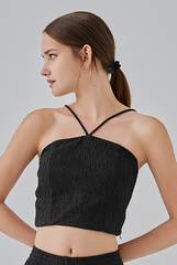 Eve Padded Halter Top in Black 