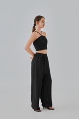 Eve Padded Halter Top in Black 