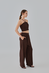 Eve Padded Halter Top in Walnut