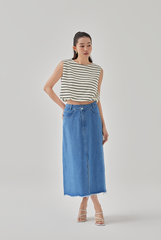 Yazmin Striped Sleeveless Top in Cream