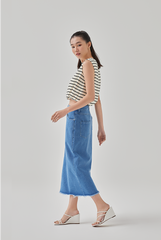 Yazmin Striped Sleeveless Top in Cream