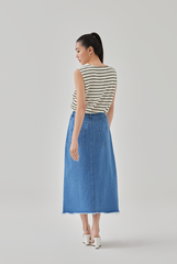 Yazmin Striped Sleeveless Top in Cream