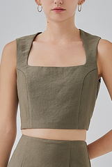 [B1F1] Kaeli Queen Anne Neck Top