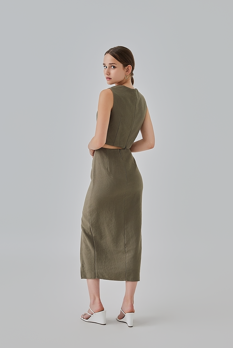 Kaeli Square Neck Top in Seaweed