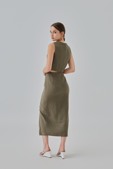 Kaeli Square Neck Top in Seaweed