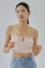 Emeryn Checkered Front Tie Cami Top