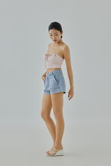 Emeryn Checkered Front Tie Cami Top