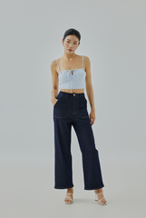 Emeryn Checkered Front Tie Cami Top