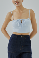 Emeryn Checkered Front Tie Cami Top