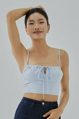 Emeryn Checkered Front Tie Cami Top