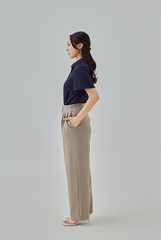 Tracie Hidden Button Shirt in Navy Blue