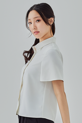 Tracie Hidden Button Shirt in White