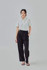 Tracie Hidden Button Shirt in White