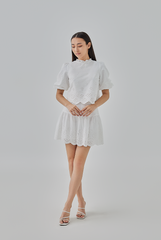 Asther Embroidered Top in White