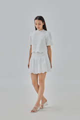 Asther Embroidered Top in White