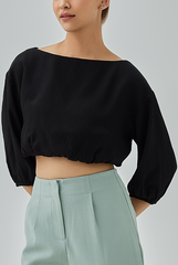 Caryn Textured Blouson Top
