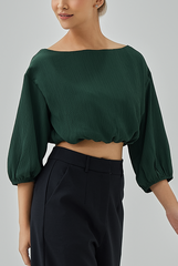 Caryn Textured Blouson Top