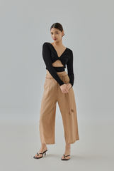 Maya Reversible Ribbed Long Sleeve Crop Top