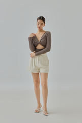 Maya Reversible Ribbed Long Sleeve Crop Top