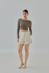 Maya Reversible Ribbed Long Sleeve Crop Top