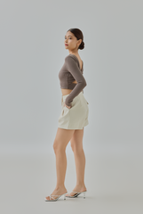 Maya Reversible Ribbed Long Sleeve Crop Top