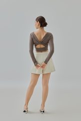 Maya Reversible Ribbed Long Sleeve Crop Top