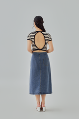 Yasmine Open Back Knit Top in Oat