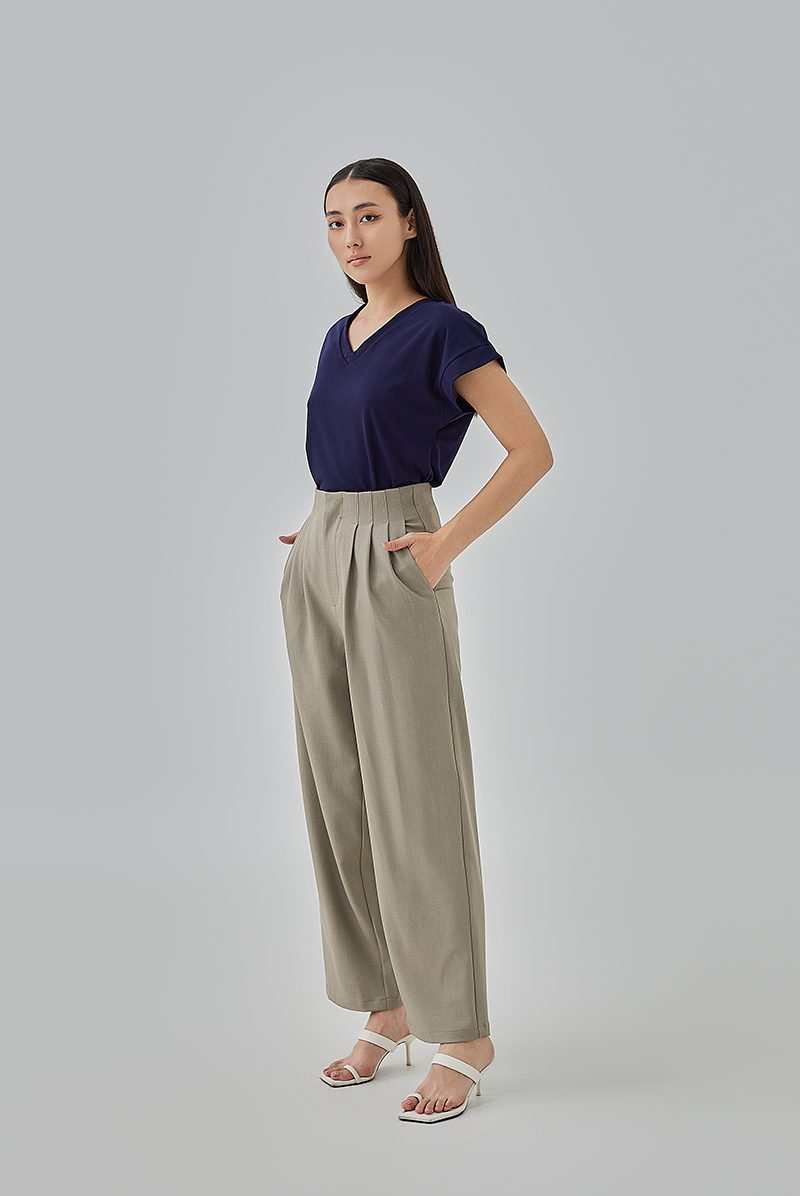 Meara Short Kimono Sleeves Top in Navy Blue