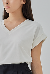 Meara Short Kimono Sleeves Top in White
