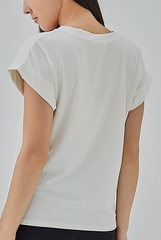 Meara Short Kimono Sleeves Top in White