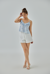 Inez Abstract Watercolour Print Top