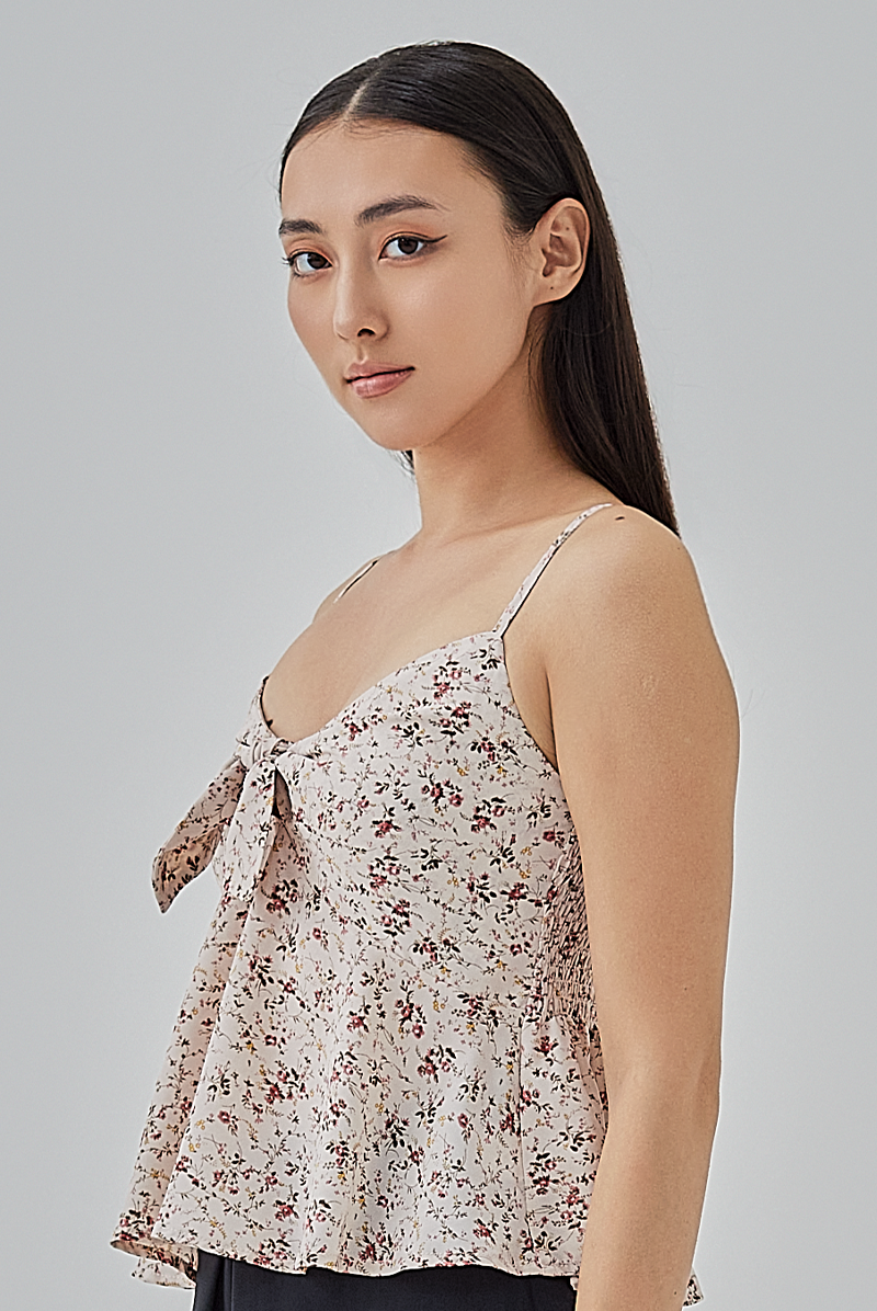 Jolyn Padded Floral Top in Pink 