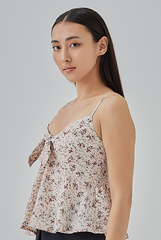 Jolyn Padded Floral Top in Pink 