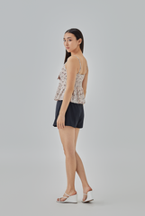 Jolyn Padded Floral Top in Pink 