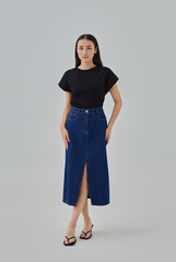 Lauren Short Kimono Sleeves T-Shirt in Black