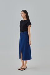 Lauren Short Kimono Sleeves T-Shirt in Black