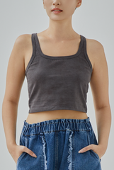 Ezra Smudge Washed Crop Tank Top