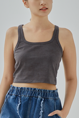 Ezra Smudge Washed Crop Tank Top