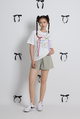 Calista Colourful Ribbons T-Shirt in White