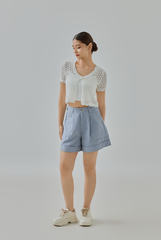 Pearly Crochet Knit Top