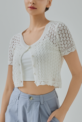 Pearly Crochet Knit Top