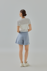 Pearly Crochet Knit Top