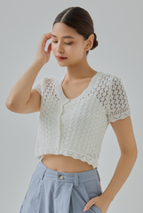 Pearly Crochet Knit Top