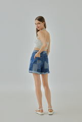 Kaylia Gingham Ruched Halter Crop Top