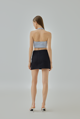 Kaylia Gingham Ruched Halter Crop Top