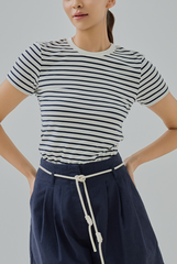 Cherry Classic Striped Knit Tee