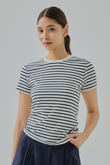 Cherry Classic Striped Knit Tee