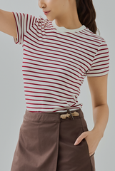 Cherry Classic Striped Knit Tee