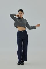 Carlie Striped Long Sleeves Polo Tee