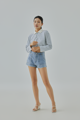 Carlie Striped Long Sleeves Polo Tee